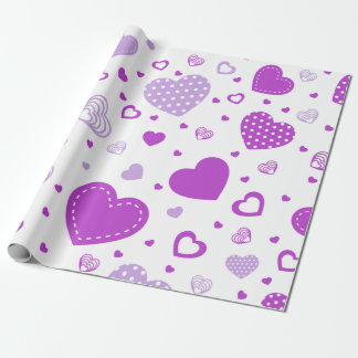 Purple heart white background  wrapping paper