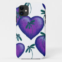 Purple Hearts and Dragonflies