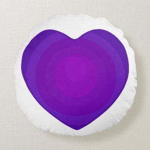purple hearts beating B&W  Round Pillow