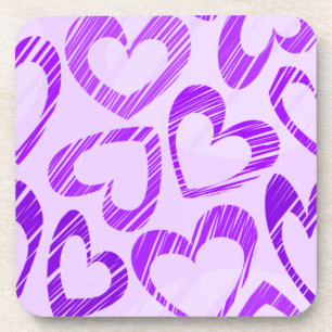 Purple hearts Cork Coaster