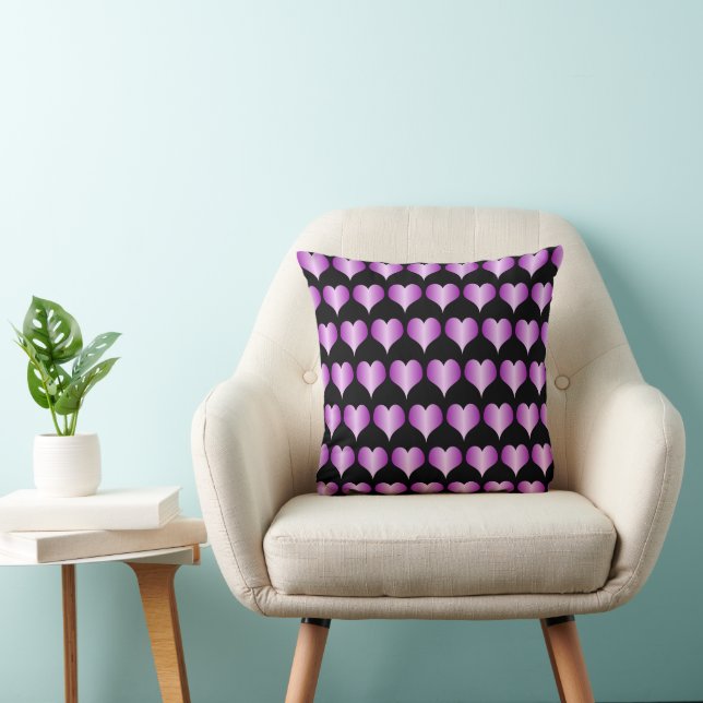 Purple Hearts Design Cushion (Chair)