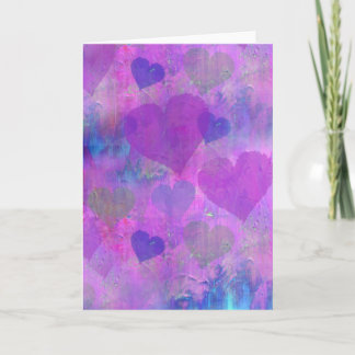 PURPLE HEARTS DESIGN Greeting card cute abstract