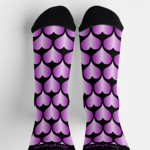 Purple Hearts Design Personalised Socks