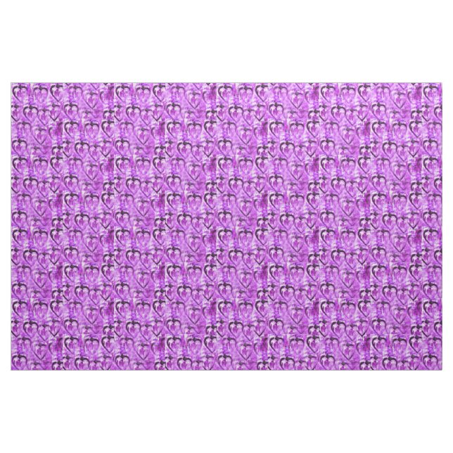 Purple hearts fabric (Yard)