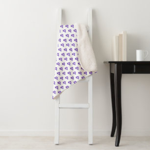 Purple Hearts Fleece Blanket