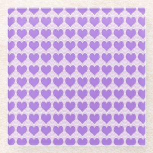 Purple Hearts Glass Coaster