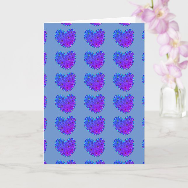 Purple Hearts Greeting Card (Orchid)