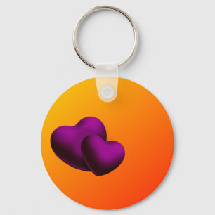 Purple Hearts Keychain