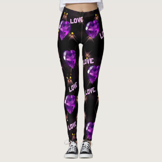Purple Hearts & Love Valentine's Leggings