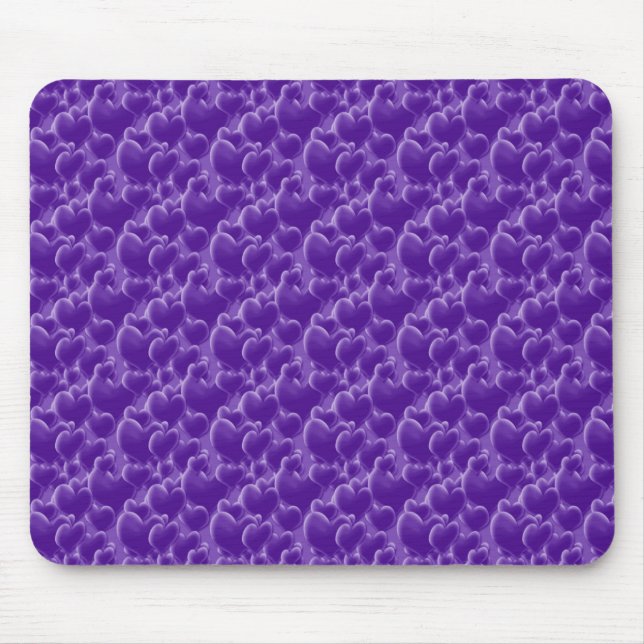 Purple Hearts Mouse Mat (Front)