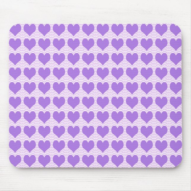 Purple Hearts Mouse Mat (Front)