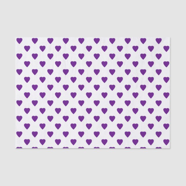 Purple Hearts on Custom Background Tissue Paper (Front)