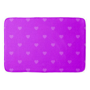 Purple hearts pattern bath mat