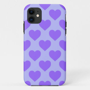 Purple Hearts Pattern iPhone 11 Case