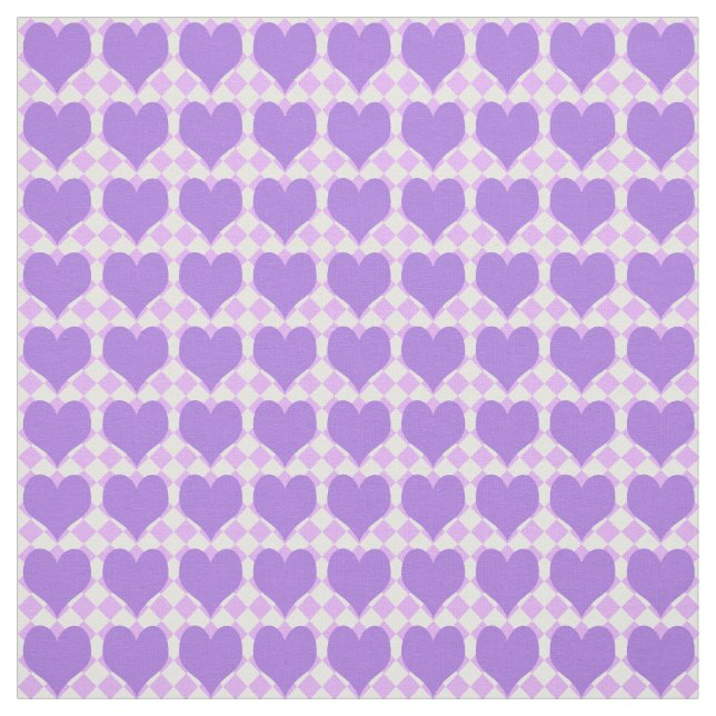Purple Hearts Pattern Fabric (Swatch)