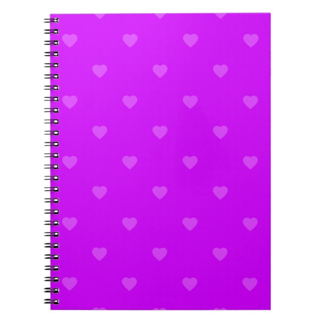 Purple hearts pattern notebook (Front)