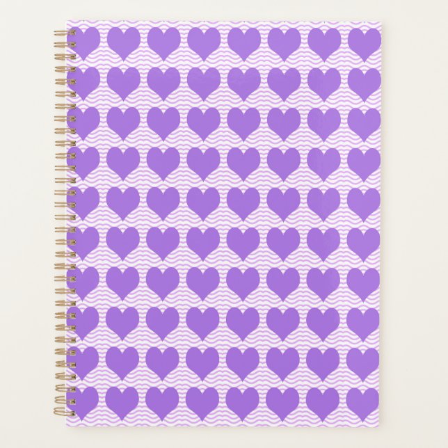 Purple Hearts Pattern Planner (Front)
