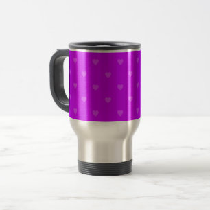 Purple hearts pattern travel mug