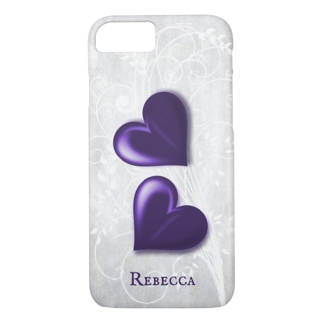 Purple Hearts Personalised Case-Mate iPhone Case (Back)