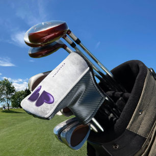 Purple Hearts Personalised Golf Head Cover