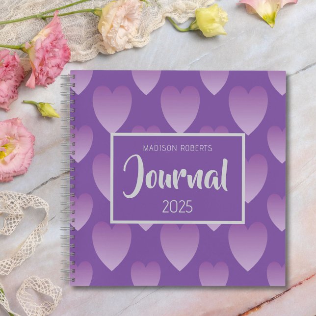 Purple Hearts Personalised Journal  (Creator Uploaded)