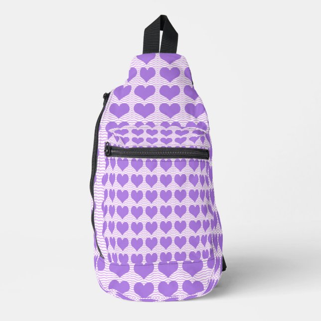 Purple Hearts Sling Bag (Front)