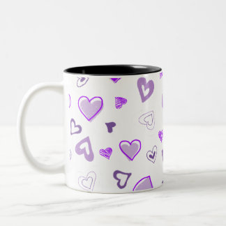 Purple Hearts Two-Tone Coffee Mug