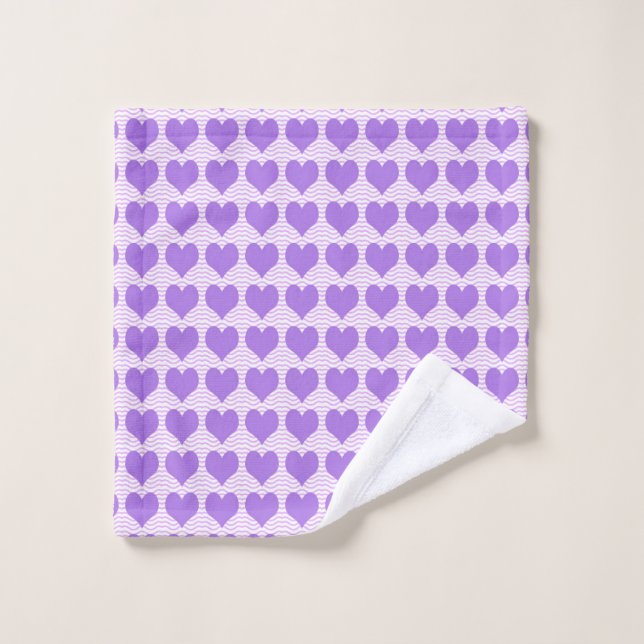 Purple Hearts Wash Cloth (Wash Cloth)