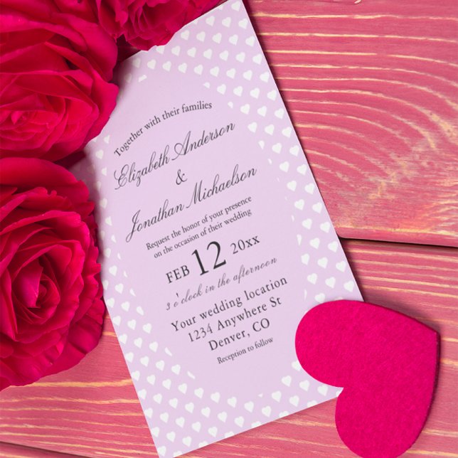 Purple Hearts Wedding Invitation (Creator Uploaded)