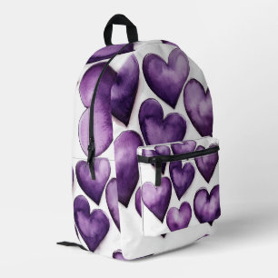 Purple Hearts Welcome Digital Art Printed Backpack