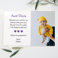 Purple Hearts Will You Be My Godmother With Photo