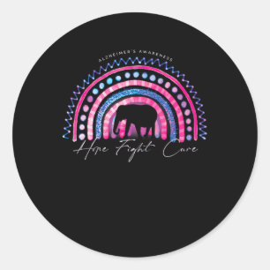 Purple Heimerheimer End Heimer Awareness Rainbow E Classic Round Sticker