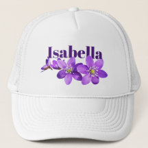 Purple Hepatica Flowers with Name