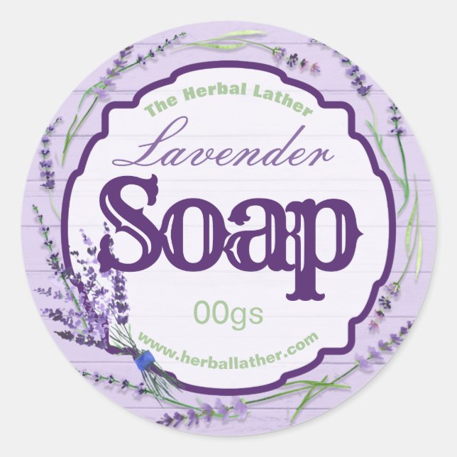 Purple Herbal Lavender Soap Labels (Front)