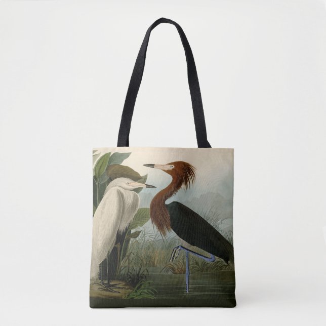 Purple Heron Audubon Bird Wildlife Painting Tote Bag (Front)