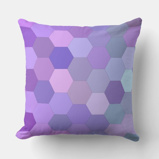 purple hexagon outdoor pillow (Front)