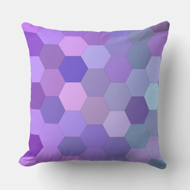 purple hexagon pillow (Front)