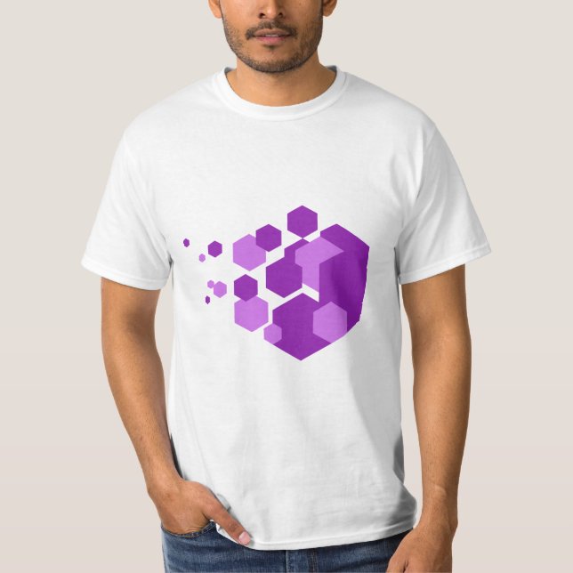 💜 Purple Hexagons Graphic T-Shirt (Front)