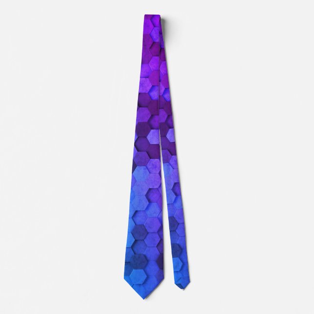 Purple hexagons tie (Front)
