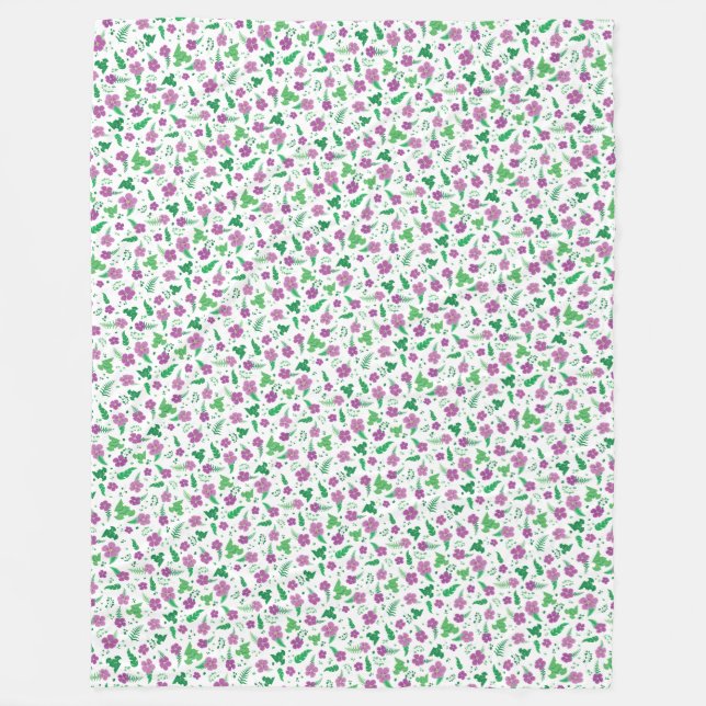 Purple Hibiscus Fleece Blanket (Front)