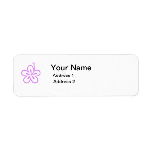 purple hibiscus flower address label