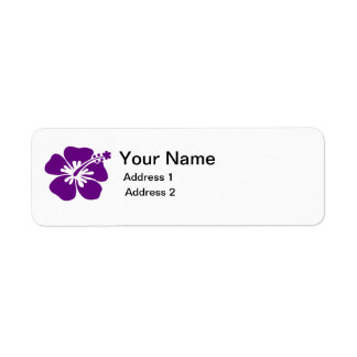 purple hibiscus flower address label