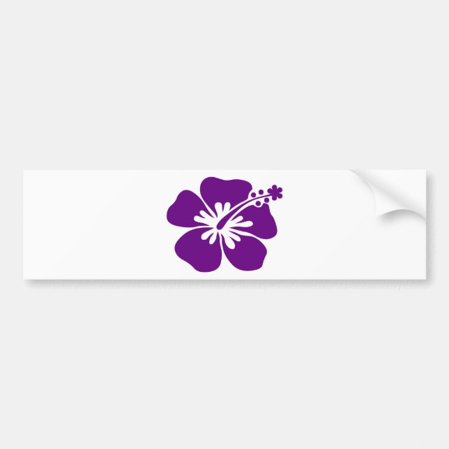 purple hibiscus flower bumper sticker (Front)