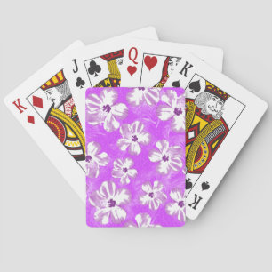 Purple Hibiscus Flowers Playing Cards