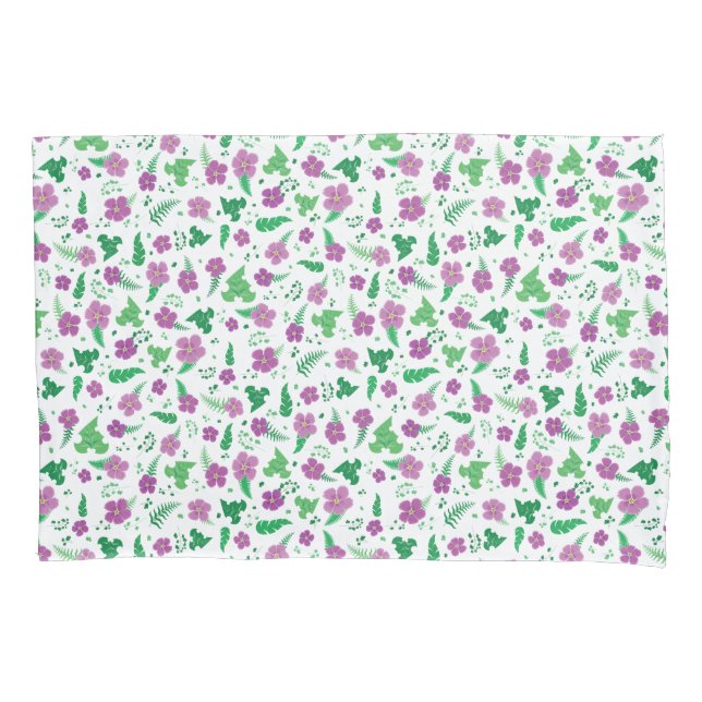 Purple Hibiscus Pillowcase (Front-Left)