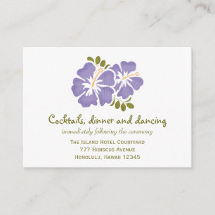Purple Hibiscus Reception Enclosure Cards