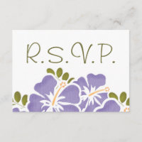 PURPLE HIBISCUS RSVP WEDDING RESPONSE CARDS