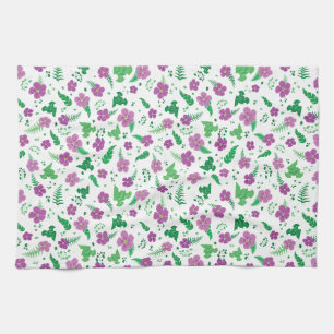 Purple Hibiscus Tea Towel
