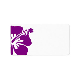 Purple hibiscus wedding blank address label