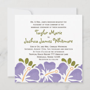 Purple Hibiscus Wedding Invitations
